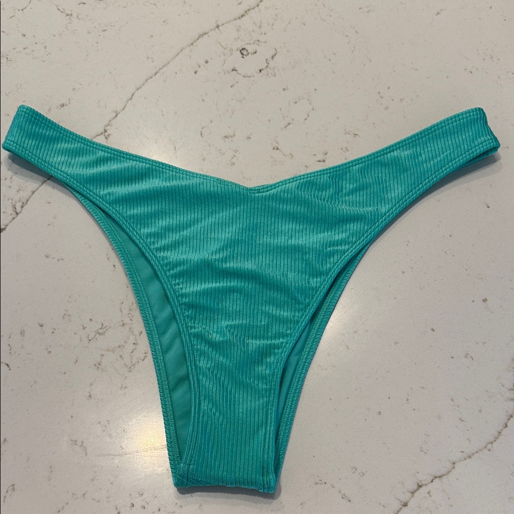 Seafoam Green Sz XL by Hollister Swim High Cut Cheeky Bikini Bottoms Ribbed NWOT